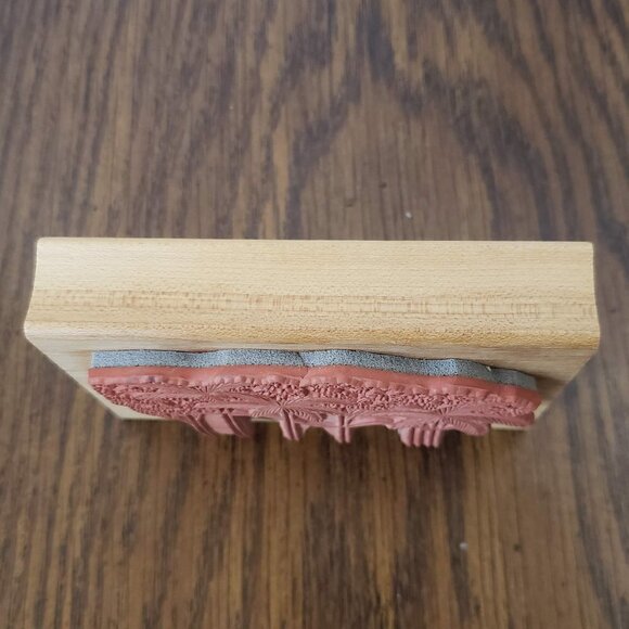 Double D Wood Mounted Tropical Oasis Trees and Palms Rubber Stamp H2120 - Picture 7 of 8